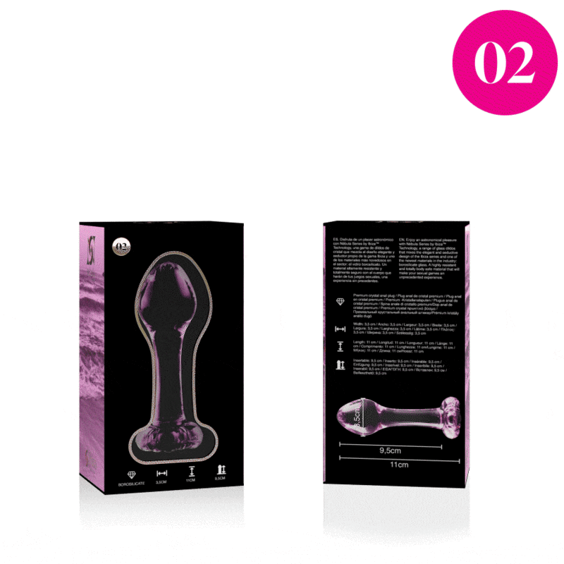 Nebula Series Modèle 2 — Plug anal en verre borosilicate — rose — vue 4