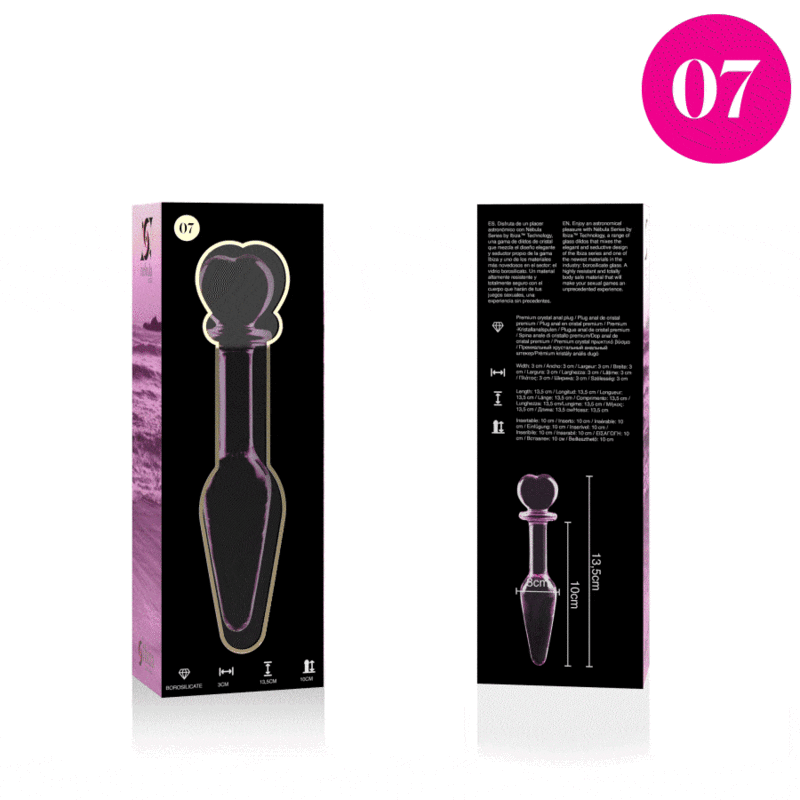 Nebula Series Modèle 7 — Plug anal en verre borosilicate — rose — vue 4