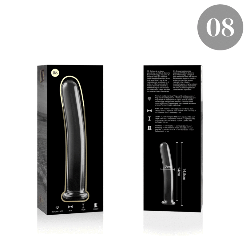 Nebula Series Modèle 8 — Gode en verre borosilicate — transparent — vue 4