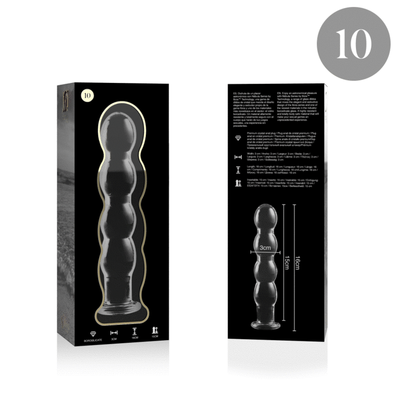 Nebula Series Modèle 11 — Gode en verre borosilicate — transparent — vue 4