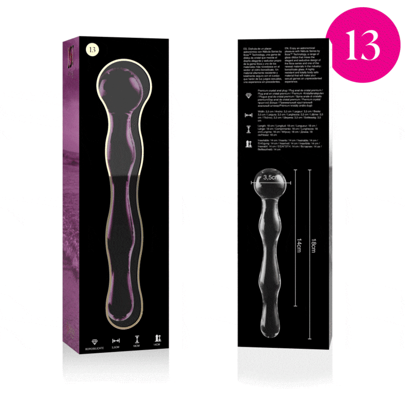 Nebula Series Modèle 13 — Gode en verre borosilicate — rose — vue 4