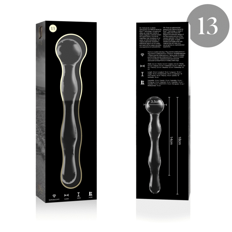 Nebula Series Modèle 13 — Gode en verre borosilicate — transparent — vue 4