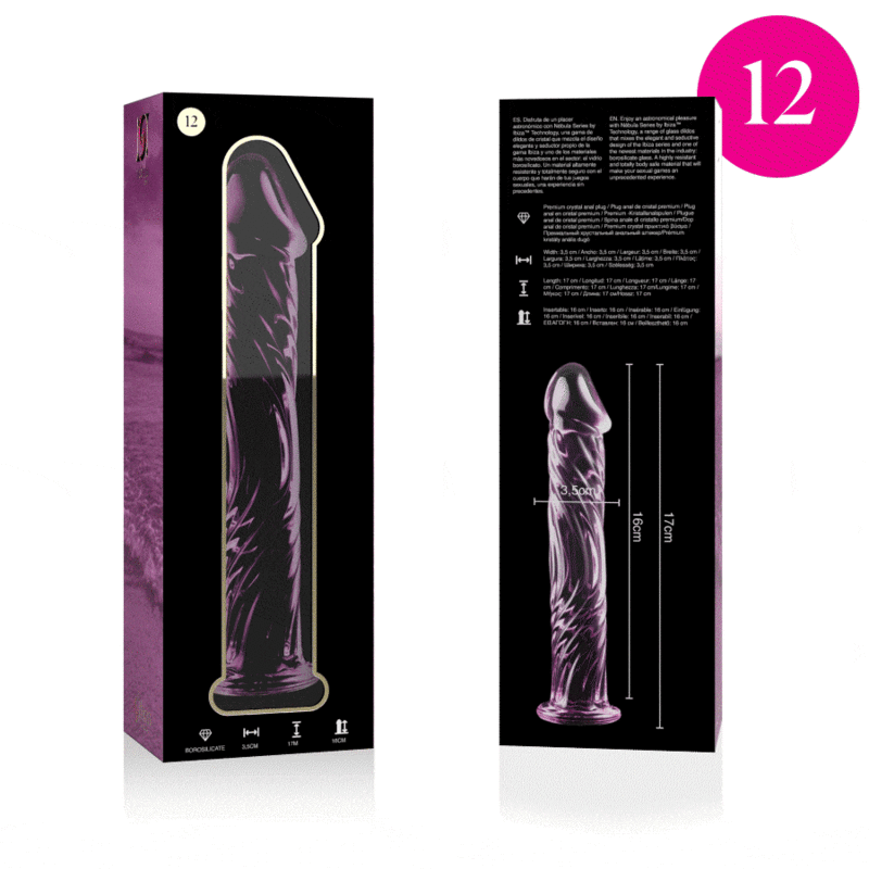 Nebula Series Modèle 12 — Gode en verre borosilicate — rose — vue 4
