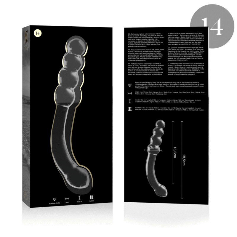Nebula Series Modèle 14 — Gode en verre borosilicate — transparent — vue 4
