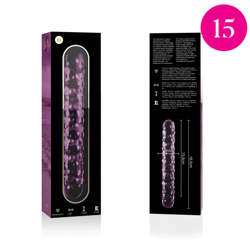 Nebula Series Modèle 15 — Gode en verre borosilicate — rose — vue 4