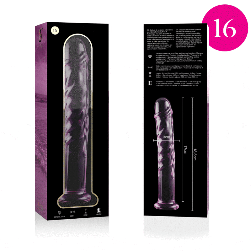 Nebula Series Modèle 16 — Gode en verre borosilicate — rose — vue 4