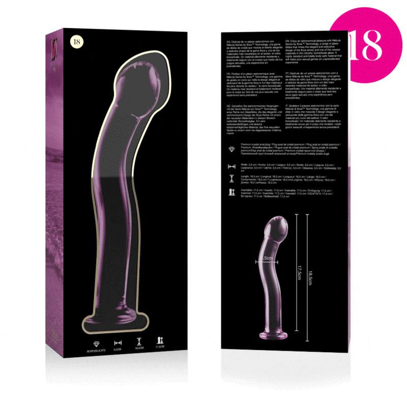 Nebula Series Modèle 18 — Gode en verre borosilicate — rose — vue 4
