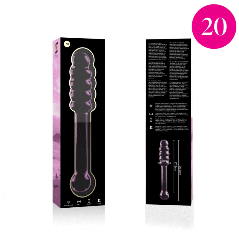 Nebula Series Modèle 20 — Gode en verre borosilicate — rose — vue 4