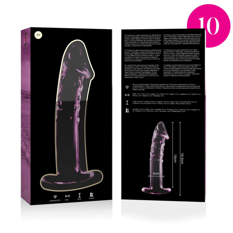 Nebula Series Modèle 19 — Gode en verre borosilicate — rose — vue 4