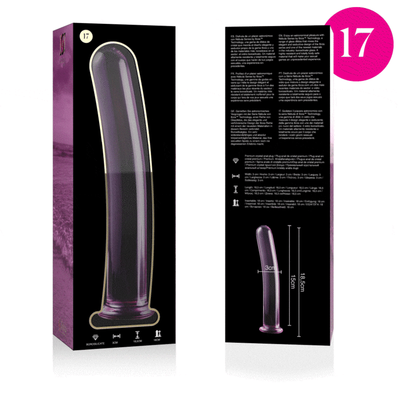 Nebula Series Modèle 17 — Gode en verre borosilicate — rose — vue 4
