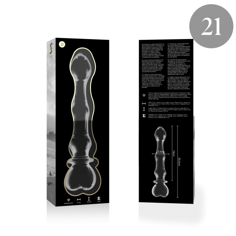 Nebula Series Modèle 21 — Gode en verre borosilicate — transparent — vue 4