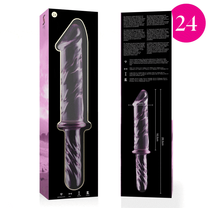 Nebula Series Modèle 24 — Gode en verre borosilicate — rose — vue 4