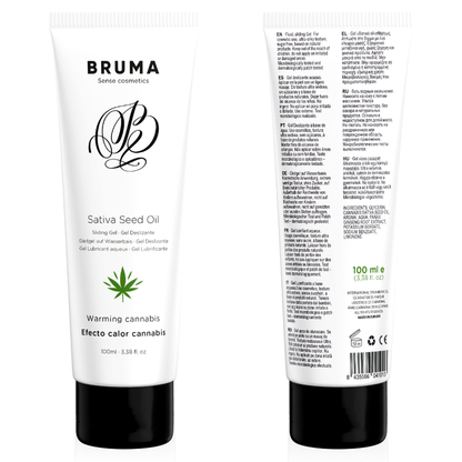 Bruma – Huile de graines de sativa gel glissant réchauffant saveur de cannabis 100 ml – vue produit 1