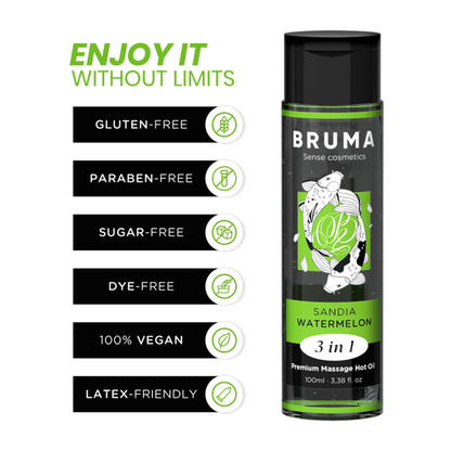 Bruma Premium 3-en-1 – Huile de massage chauffante 100 ml – vue produit 1