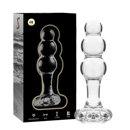 Nebula Series Modèle 1 — Plug anal en verre borosilicate — transparent — vue 2