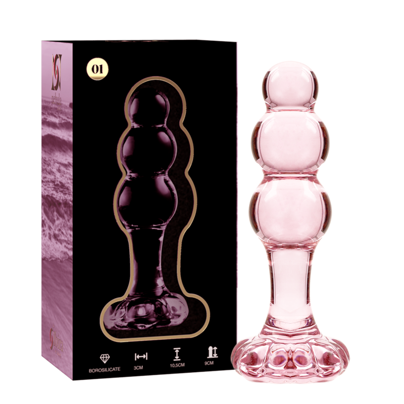 Nebula Series Modèle 1 – Plug anal en verre rose – vue produit 2