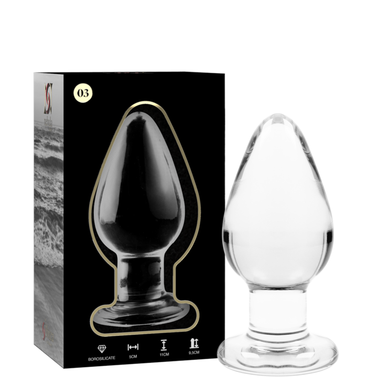 Nebula Series Modèle 3 — Plug anal en verre borosilicate — transparent — vue 2