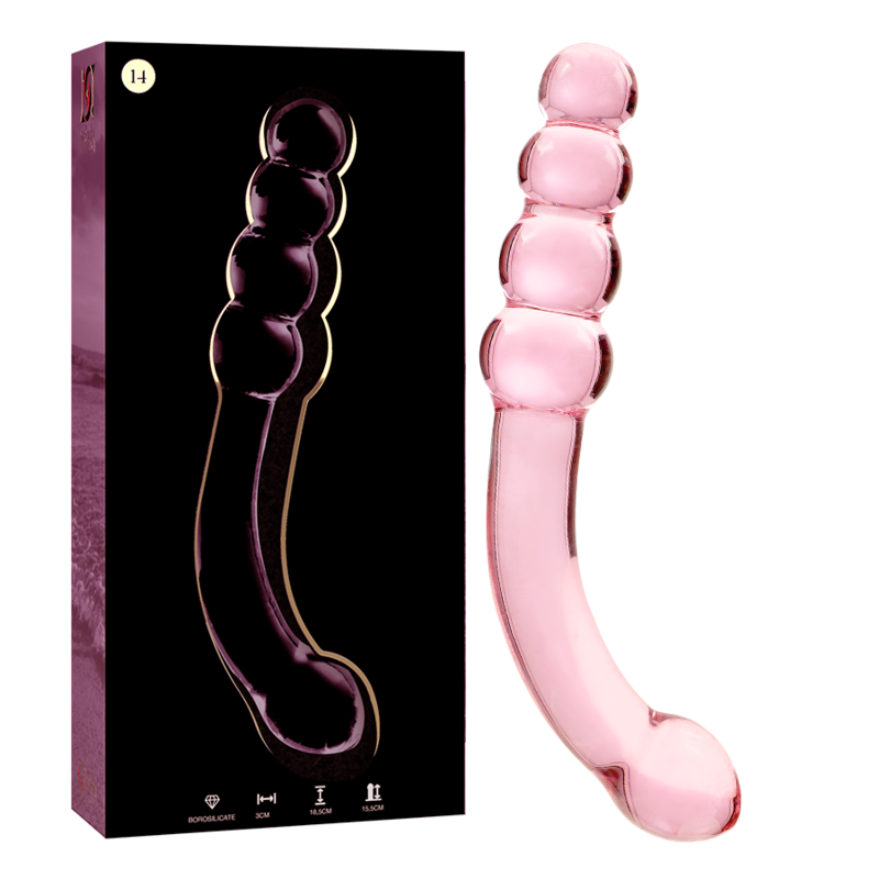 Nebula Series Modèle 14 — Gode en verre borosilicate — rose — vue 2
