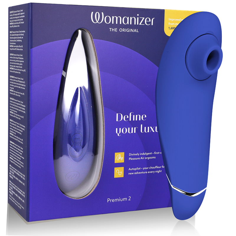 Womanizer Premium 2 bleu myrtille, stimulateur clitoridien Pleasure Air
