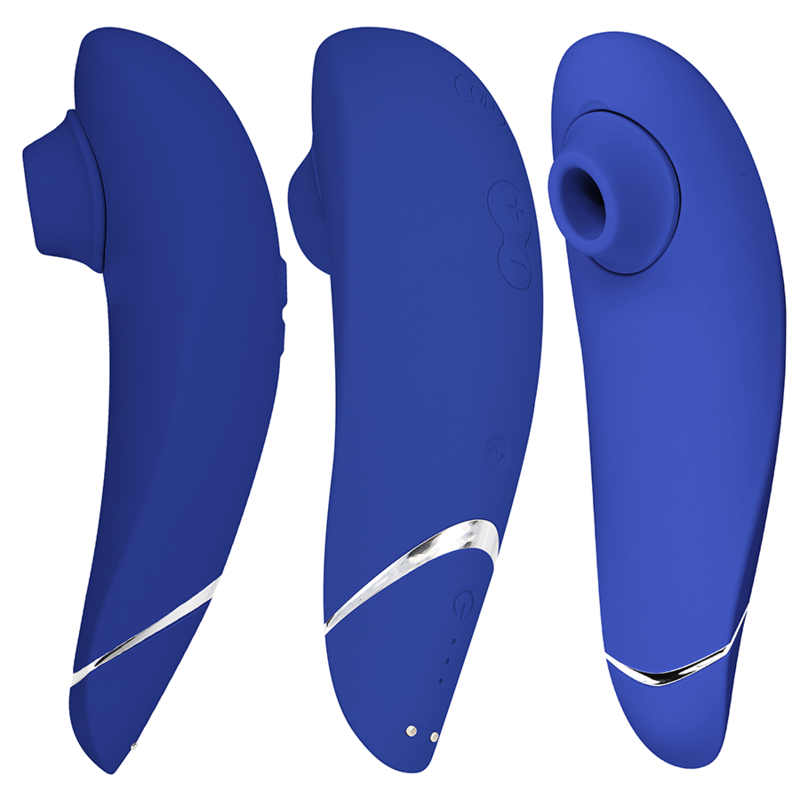 Womanizer Premium 2 bleu myrtille vu de profil