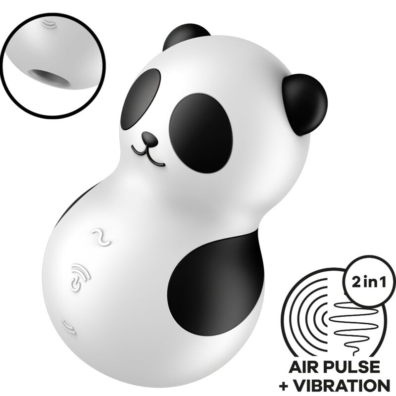 Satisfyer — Pocket panda stimulateur & vibrateur noir et blanc — vue officielle 2