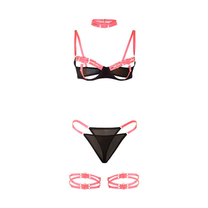 Subblime – Ensemble lingerie néon avec collier – vue produit 19