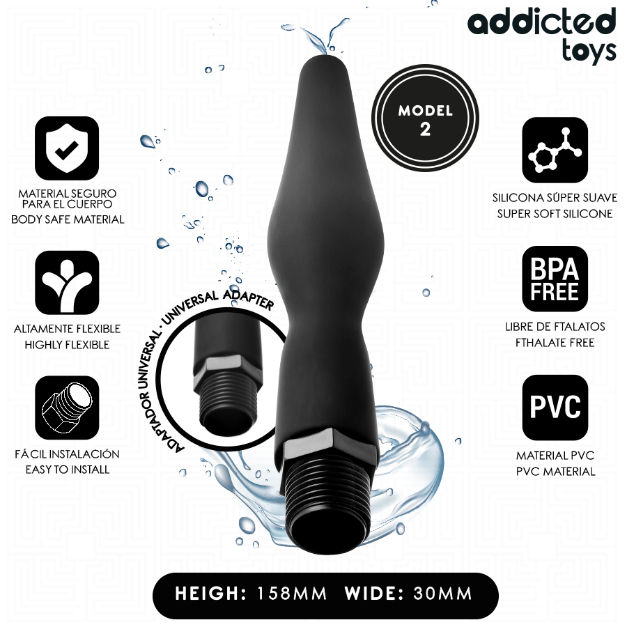 Addicted Toys – Nettoyeur anal avec adaptateur universel – vue produit 1