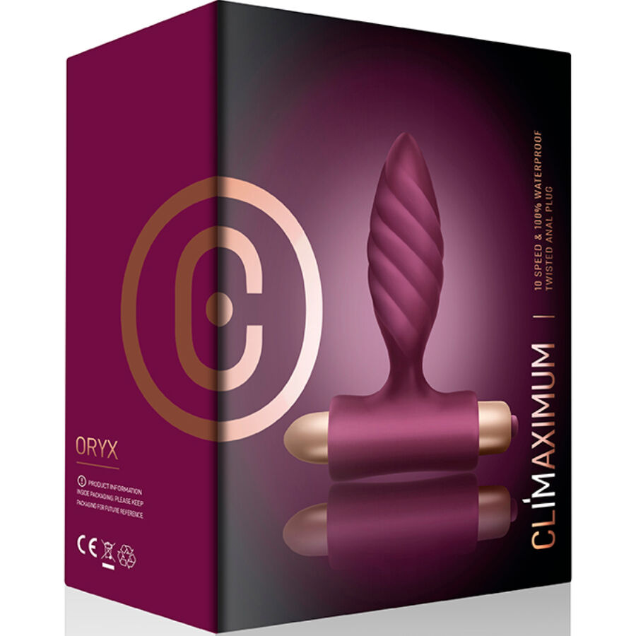 Climaximum Oryx — Plug anal torsadé vibrant — vue 3