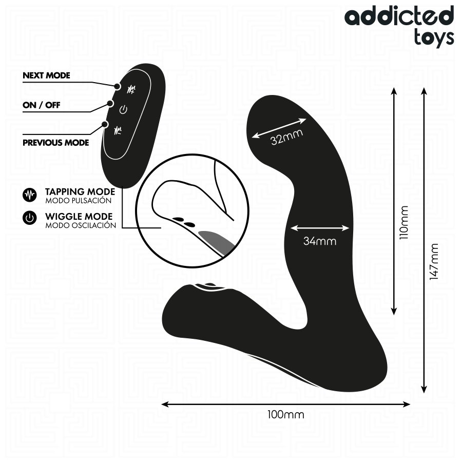 Addicted Toys – Masseur prostatique oscillant télécommandé – vue produit 6