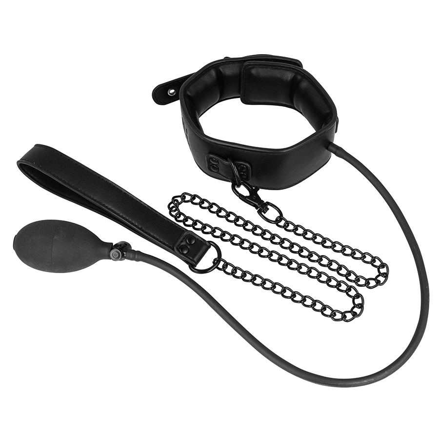 Fetish Submissive — Collier bondage gonflable avec chaîne — vue officielle 5