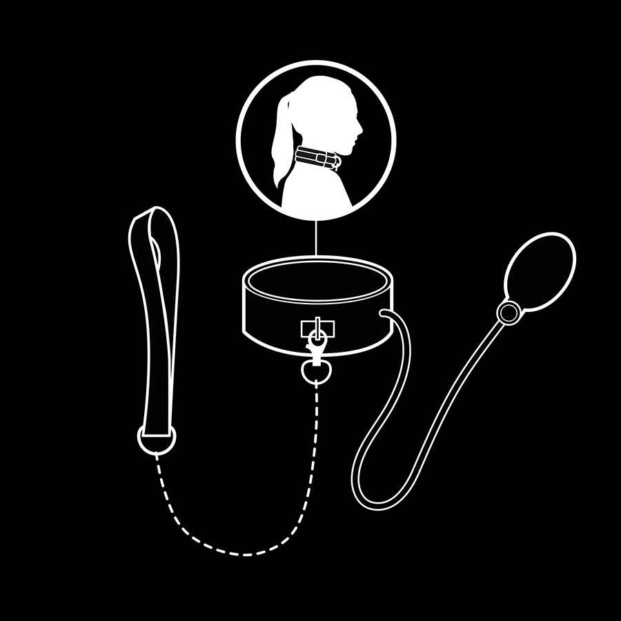Fetish Submissive — Collier bondage gonflable avec chaîne — vue officielle 3
