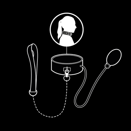 Fetish Submissive — Collier bondage gonflable avec chaîne — vue officielle 3