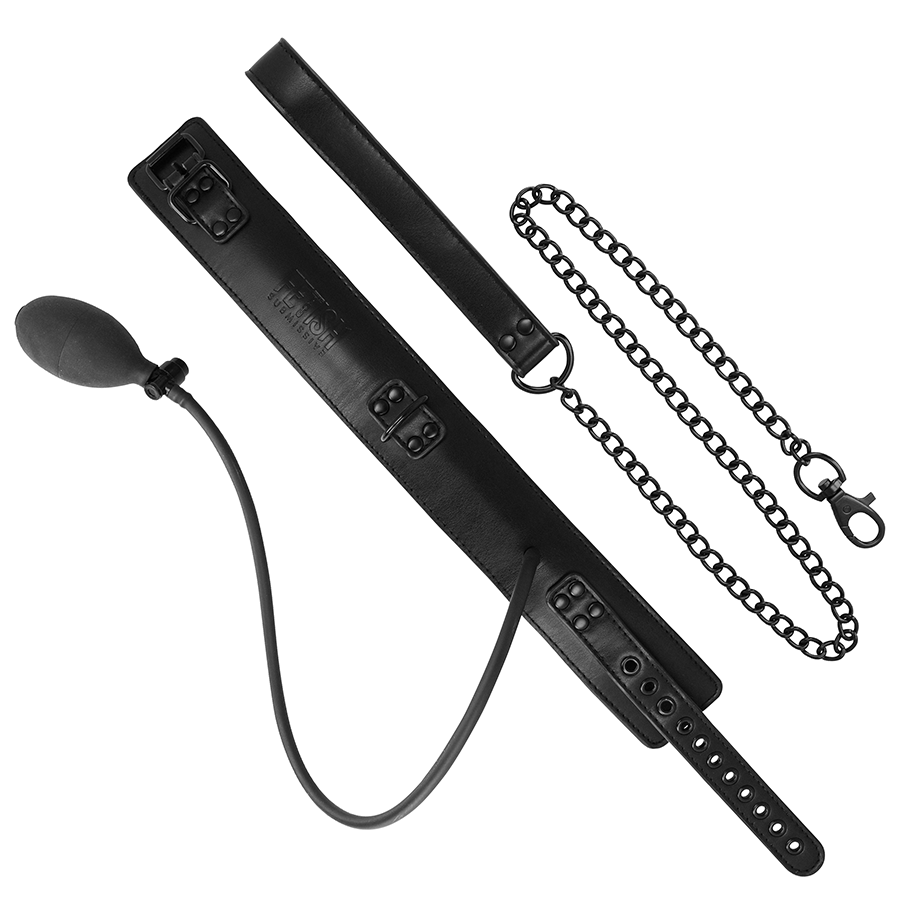 Fetish Submissive — Collier bondage gonflable avec chaîne — vue officielle 7