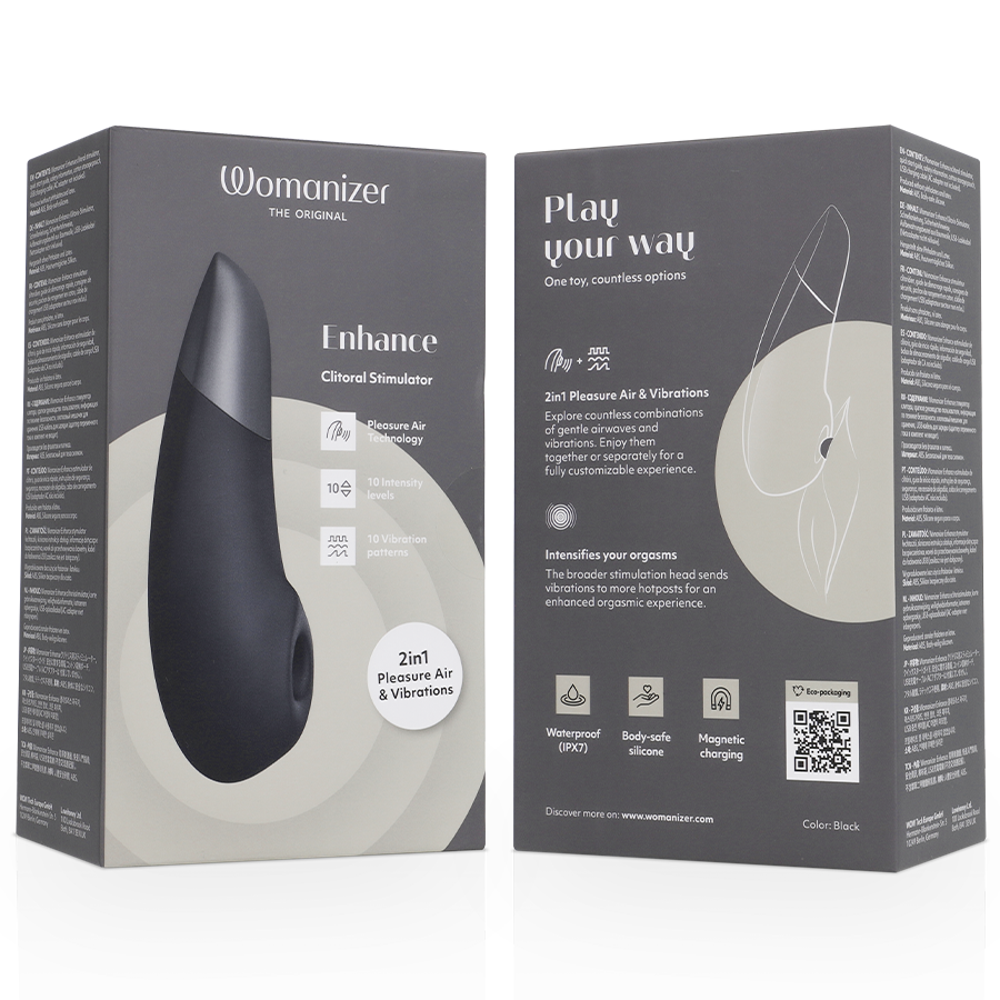 Womanizer Enhance – Pleasure Air et vibrations – Noir – vue produit 22