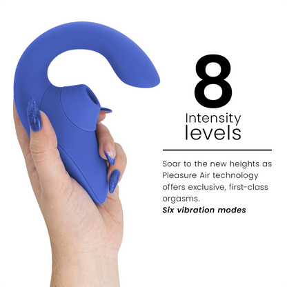 Womanizer Blend – Vibromasseur rabbit Pleasure Air – Bleu vibrant – vue produit 5