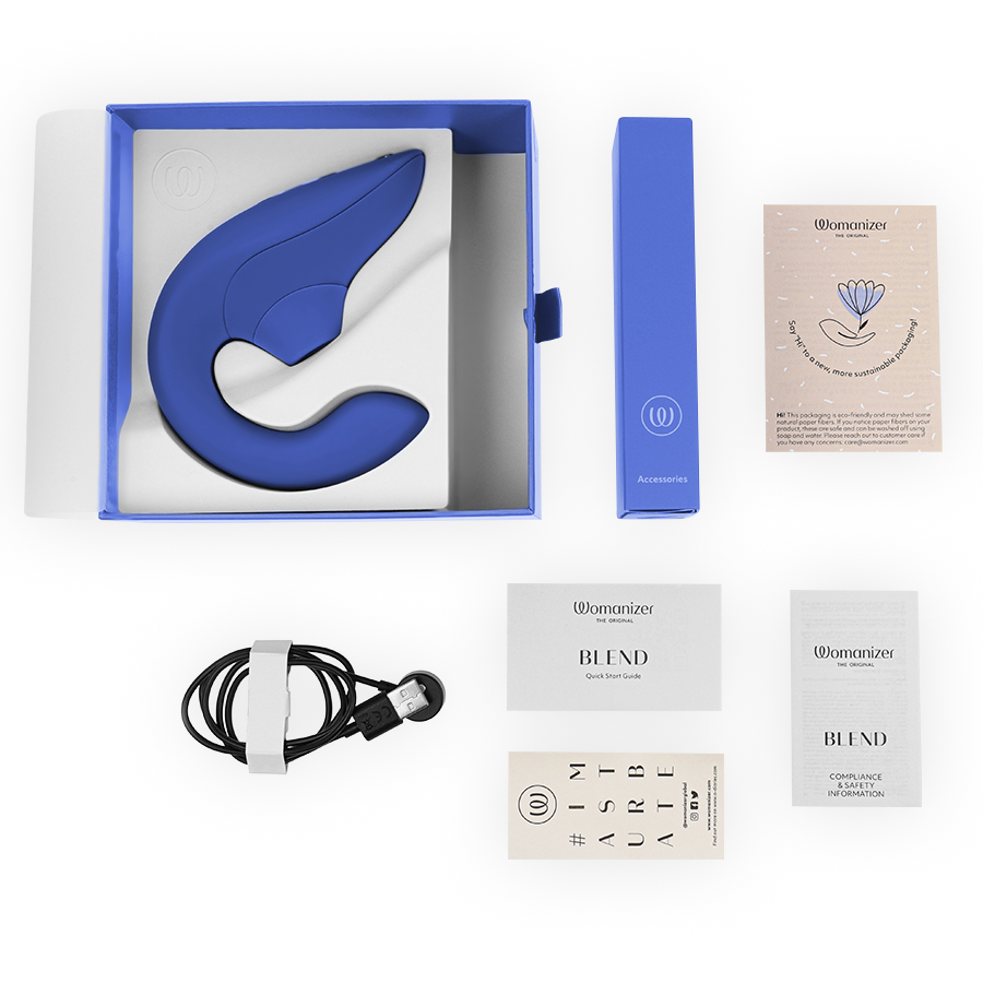 Womanizer Blend – Vibromasseur rabbit Pleasure Air – Bleu vibrant – vue produit 6