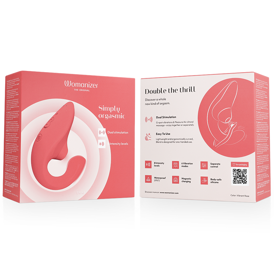 Womanizer Blend – Vibromasseur rabbit Pleasure Air – Rose – vue produit 29