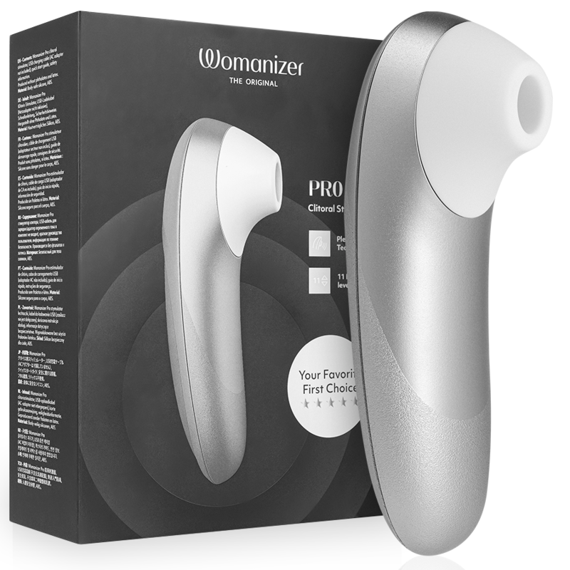 Womanizer Pro gris argenté, stimulateur clitoridien Pleasure Air