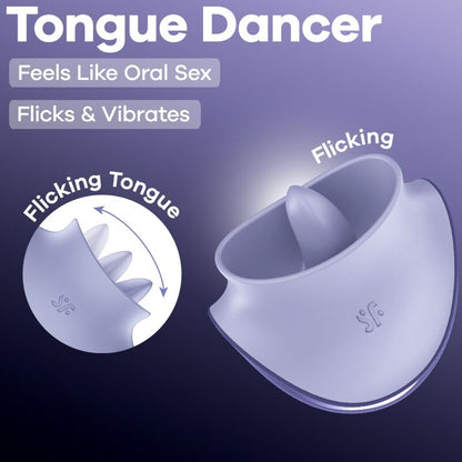 Satisfyer Tongue Dancer — Stimulateur clitoridien lilas — vue officielle 6