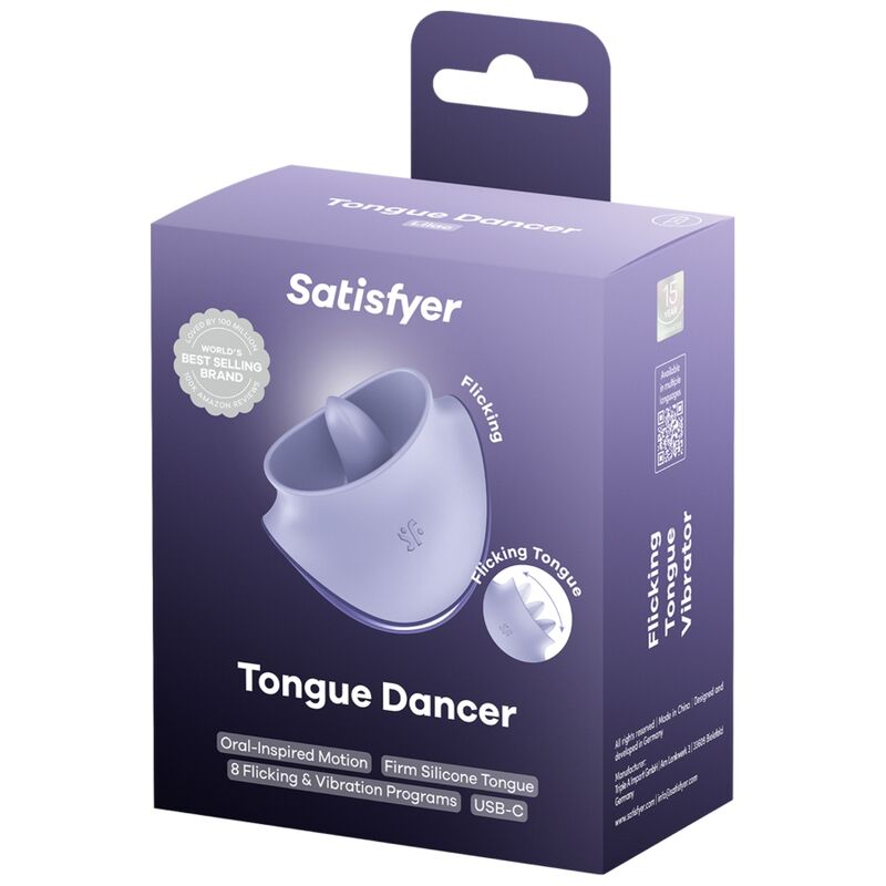 Satisfyer Tongue Dancer — Stimulateur clitoridien lilas — vue officielle 5