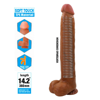 Pretty Love — Dany godemichet flexible réaliste avec ventouse 36 cm Ø 5,6 cm marron — vue officielle 6