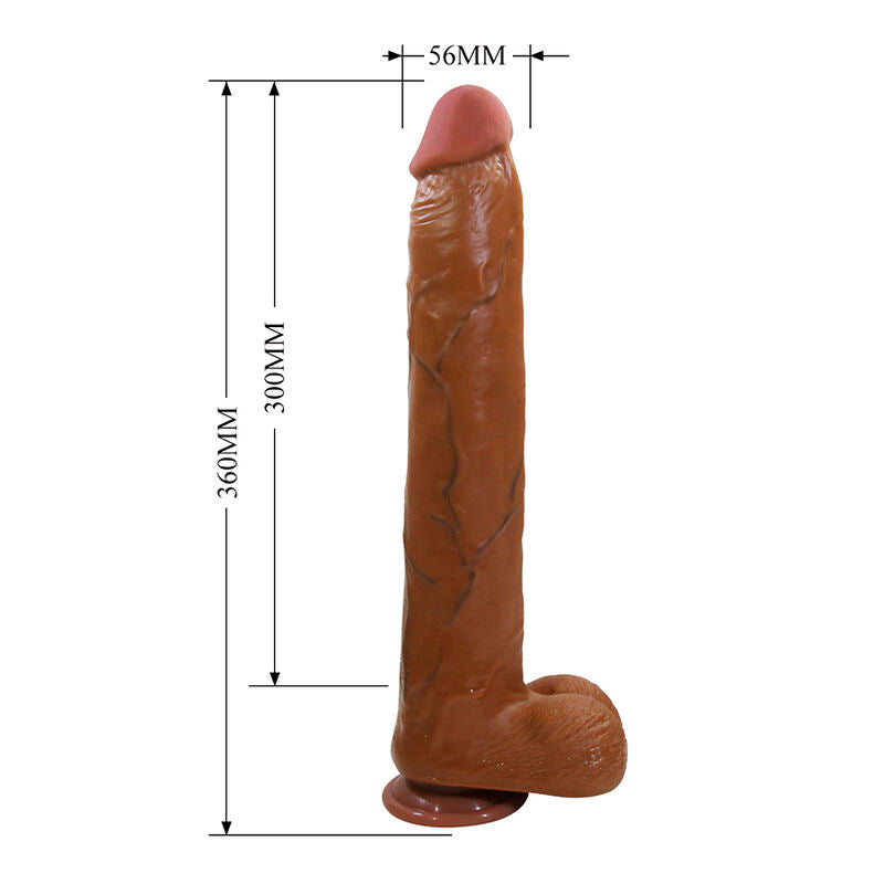 Pretty Love — Dany godemichet flexible réaliste avec ventouse 36 cm Ø 5,6 cm marron — vue officielle 5