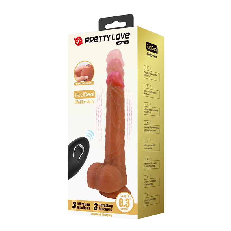 Pretty Love — Jonathan vibrateur à poussée réaliste avec télécommande marron — vue officielle 9