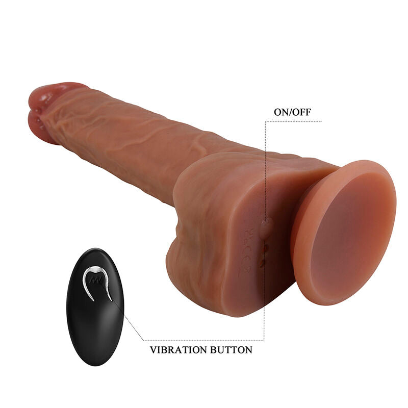 Pretty Love — Jonathan vibrateur à poussée réaliste avec télécommande marron — vue officielle 3