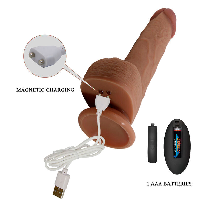 Pretty Love — Tommy vibrateur à poussée réaliste avec télécommande marron foncé — vue officielle 8