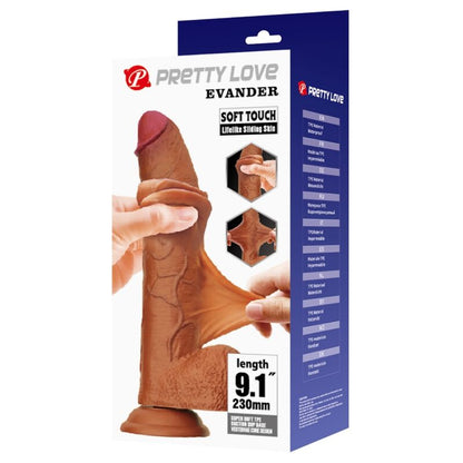 Pretty Love — Evander godemichet réaliste flexible avec ventouse 23 cm Ø 4,9 cm — vue officielle 6
