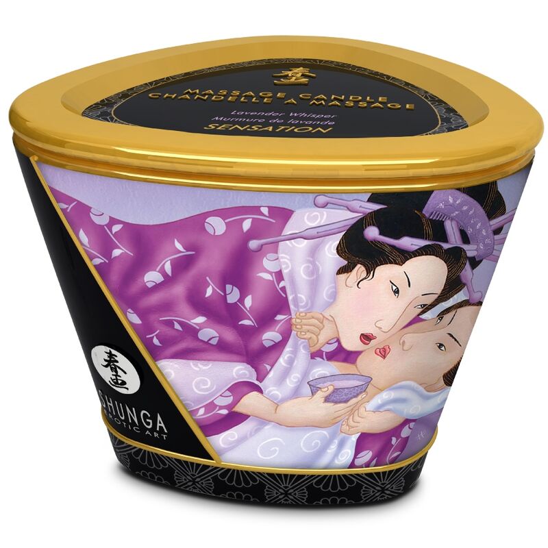 Shunga Mini Caress — Bougie de massage lavande 170 ml — vue 3