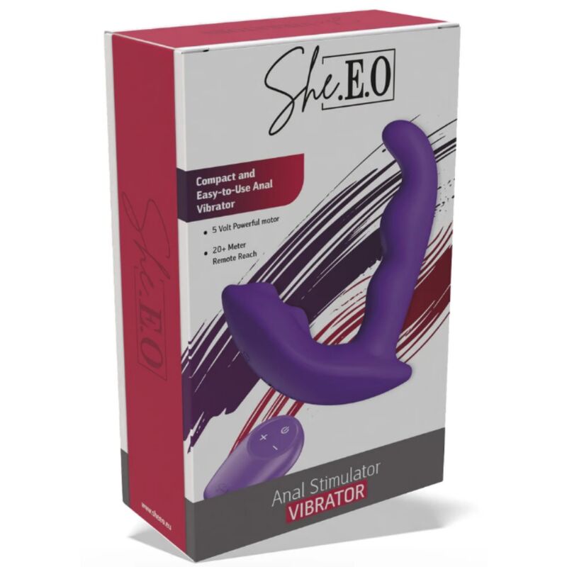 She.E.O — Stimulateur anal vibrant rotatif avec télécommande violet — vue officielle 9