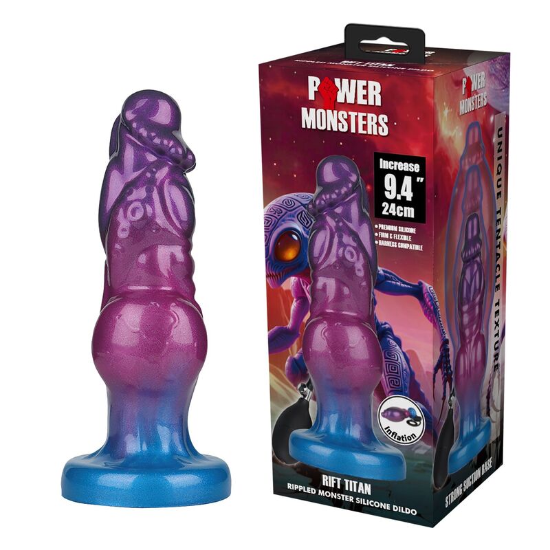 Power Monsters Rift Titan – Gode gonflable en silicone 24 cm – vue produit 6