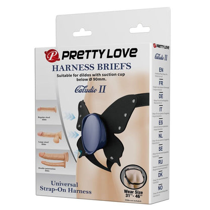 Pretty Love — Slip harnais universel à bretelles noires et bleues — vue officielle 3